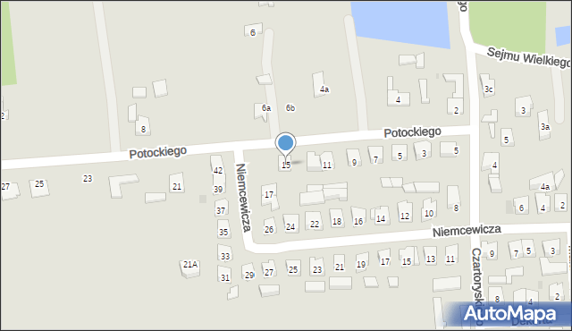 Brzeziny, Potockiego Ignacego, 15, mapa Brzeziny