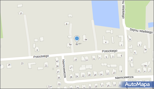 Brzeziny, Potockiego Ignacego, 6b, mapa Brzeziny