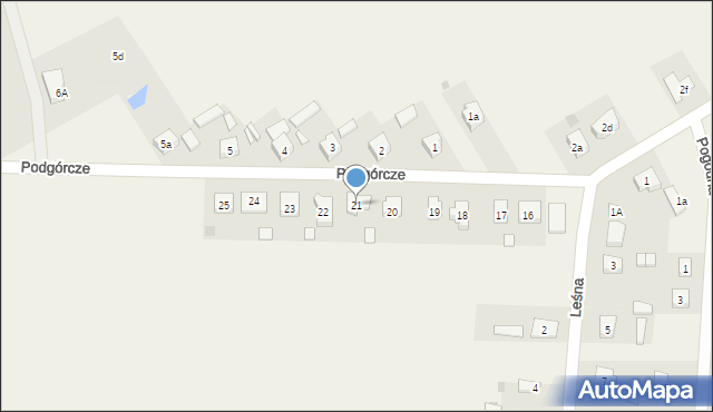 Brzeźno, Podgórcze, 21, mapa Brzeźno