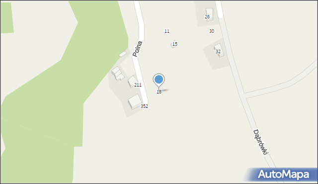 Brzoskwinia, Polna, 18, mapa Brzoskwinia