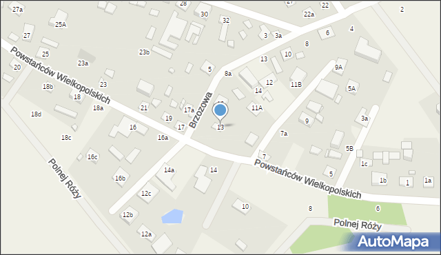 Brzoza, Powstańców Wielkopolskich, 13, mapa Brzoza