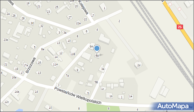 Brzoza, Powstańców Wielkopolskich, 5A, mapa Brzoza