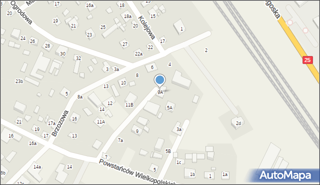 Brzoza, Powstańców Wielkopolskich, 9A, mapa Brzoza