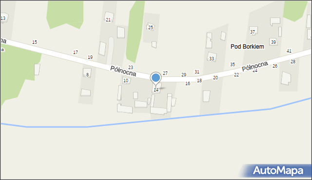 Brzóze, Północna, 14, mapa Brzóze