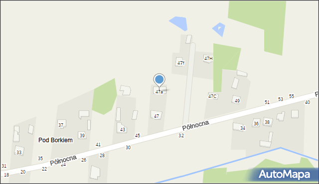 Brzóze, Północna, 47a, mapa Brzóze