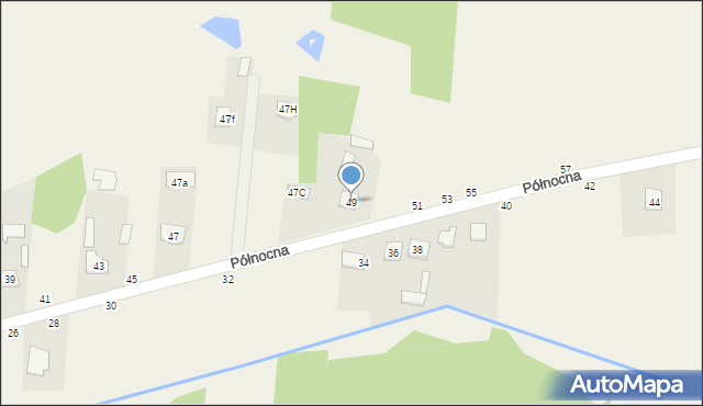 Brzóze, Północna, 49, mapa Brzóze