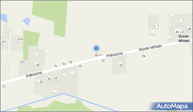 Brzóze, Północna, 57, mapa Brzóze