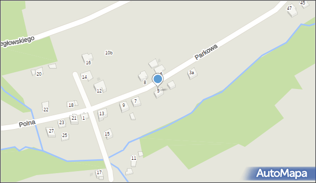 Brzozów, Polna, 3, mapa Brzozów