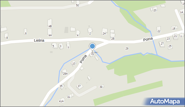 Brzozów, Polna, 31, mapa Brzozów