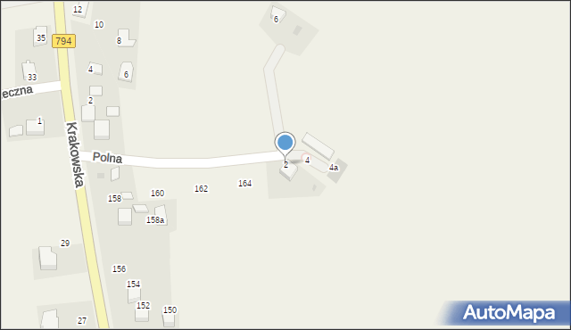 Brzozówka, Polna, 2, mapa Brzozówka