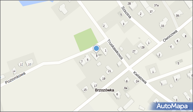 Brzozówka, Poziomkowa, 3, mapa Brzozówka