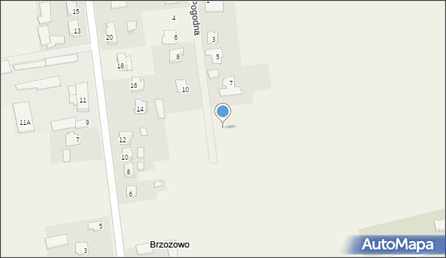 Brzozowo, Pogodna, 9, mapa Brzozowo