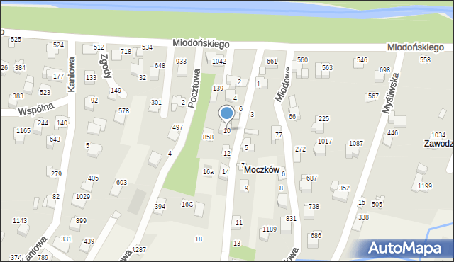 Buczkowice, Pod Akacjami, 10, mapa Buczkowice