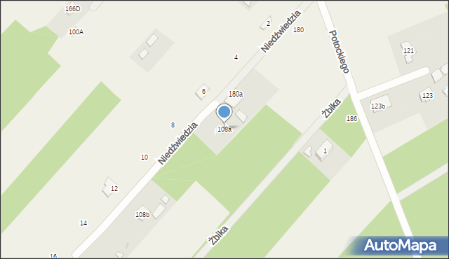 Budy-Grzybek, Potockiego, 108a, mapa Budy-Grzybek
