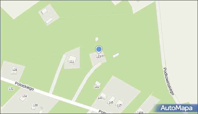 Budy-Grzybek, Potockiego, 113a, mapa Budy-Grzybek