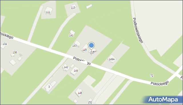 Budy-Grzybek, Potockiego, 147, mapa Budy-Grzybek