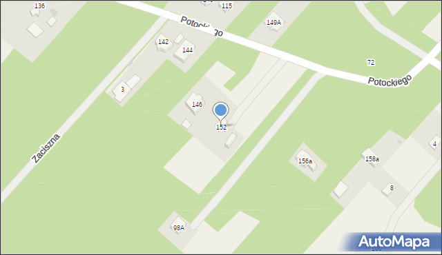 Budy-Grzybek, Potockiego, 152, mapa Budy-Grzybek