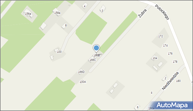 Budy-Grzybek, Potockiego, 166B, mapa Budy-Grzybek