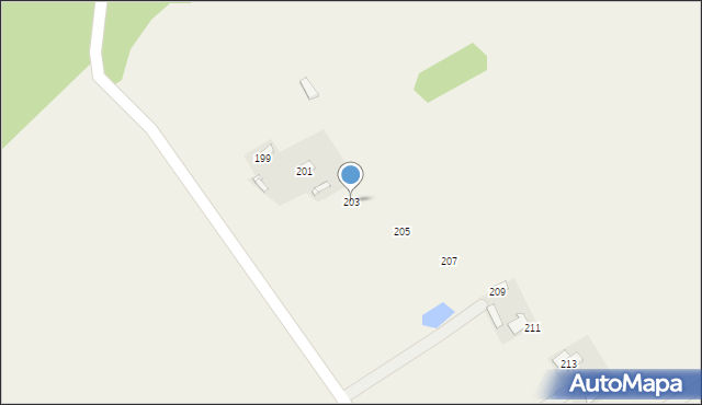 Budy-Grzybek, Potockiego, 203, mapa Budy-Grzybek