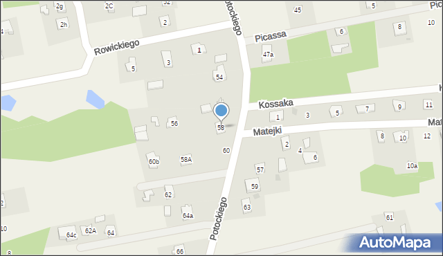 Budy-Grzybek, Potockiego, 58, mapa Budy-Grzybek