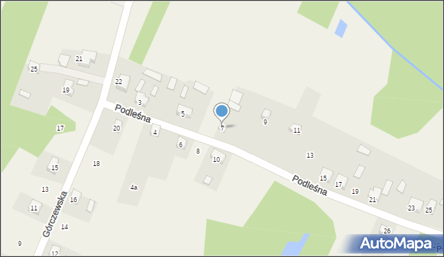 Budy Zaklasztorne, Podleśna, 7, mapa Budy Zaklasztorne