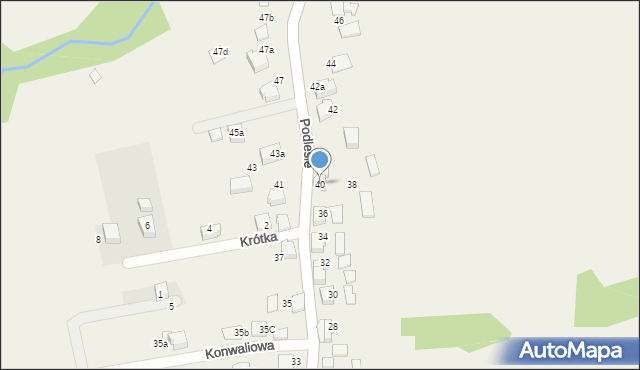 Bujaków, Podlesie, 40, mapa Bujaków