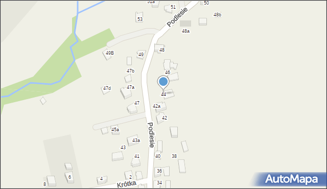 Bujaków, Podlesie, 44, mapa Bujaków