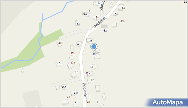 Bujaków, Podlesie, 46, mapa Bujaków