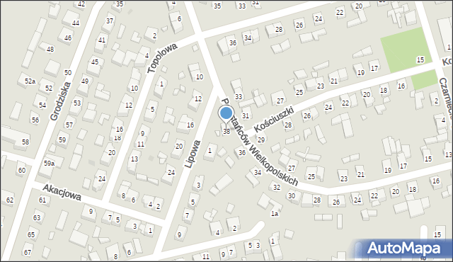 Buk, Powstańców Wielkopolskich, 38, mapa Buk