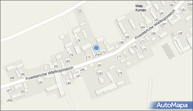 Bukówiec Górny, Powstańców Wielkopolskich, 172, mapa Bukówiec Górny