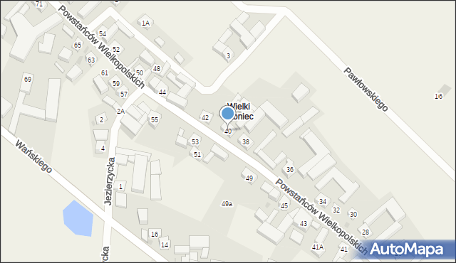 Bukówiec Górny, Powstańców Wielkopolskich, 40, mapa Bukówiec Górny