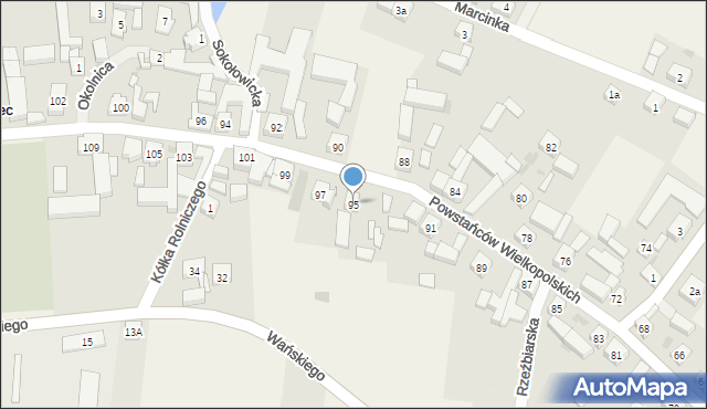 Bukówiec Górny, Powstańców Wielkopolskich, 95, mapa Bukówiec Górny