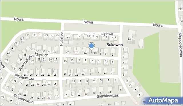 Bukowno, Powstańców Śląskich, 12, mapa Bukowno