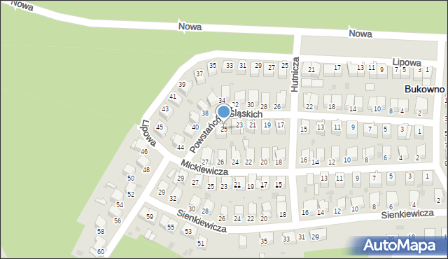 Bukowno, Powstańców Śląskich, 25, mapa Bukowno