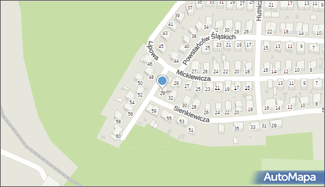 Bukowno, Powstańców Śląskich, 29, mapa Bukowno