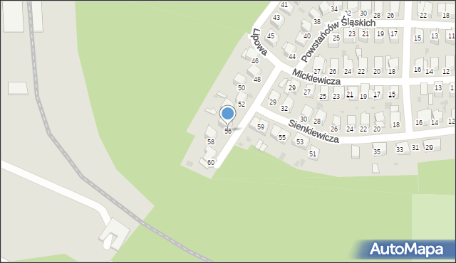 Bukowno, Powstańców Śląskich, 56, mapa Bukowno