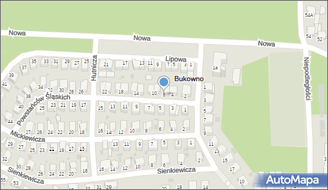 Bukowno, Powstańców Śląskich, 8, mapa Bukowno