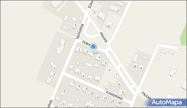 Bulkowo-Kolonia, Północna, 3, mapa Bulkowo-Kolonia