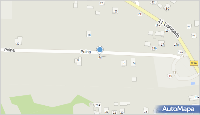 Bychawa, Polna, 9a, mapa Bychawa