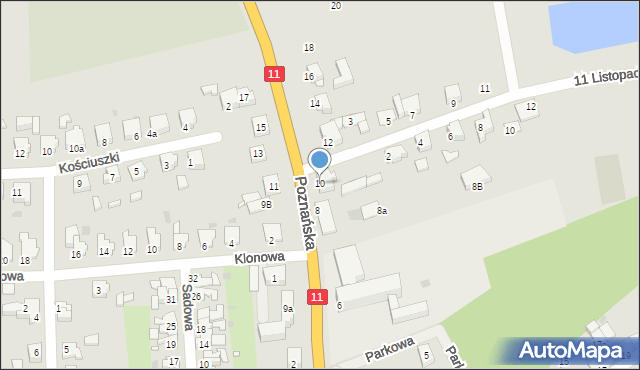 Byczyna, Poznańska, 10, mapa Byczyna