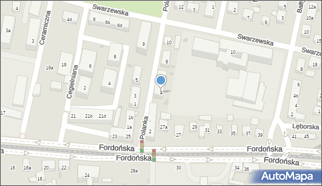 Bydgoszcz, Polanka, 4, mapa Bydgoszczy