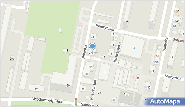 Bydgoszcz, Polanka, 42a, mapa Bydgoszczy