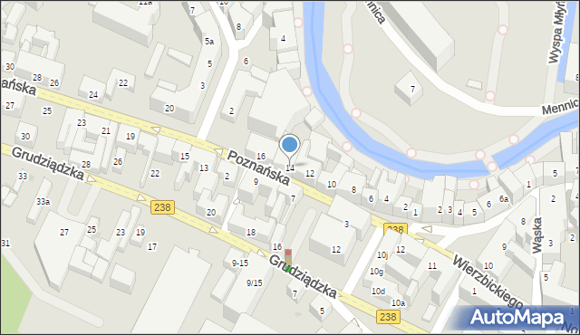 Bydgoszcz, Poznańska, 14, mapa Bydgoszczy