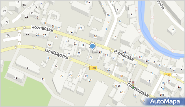 Bydgoszcz, Poznańska, 17, mapa Bydgoszczy