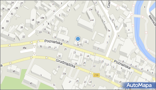 Bydgoszcz, Poznańska, 24, mapa Bydgoszczy