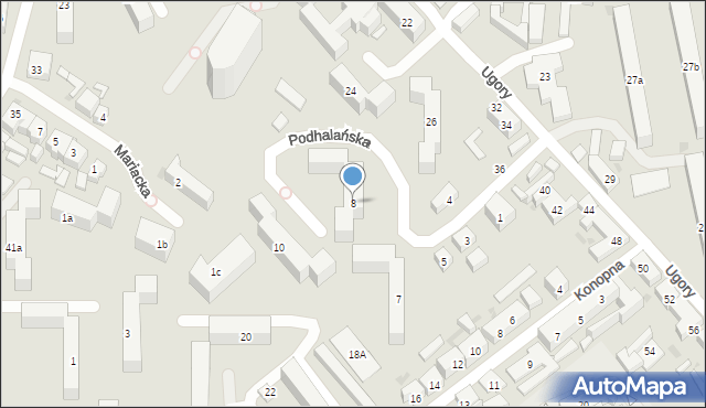 Bydgoszcz, Podhalańska, 8, mapa Bydgoszczy
