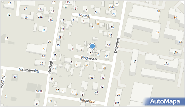 Bydgoszcz, Podmokła, 5a, mapa Bydgoszczy