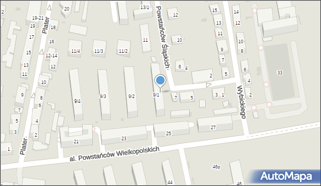 Bydgoszcz, Powstańców Śląskich, 9/i, mapa Bydgoszczy