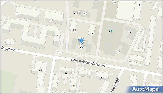 Bydgoszcz, Powstańców Warszawy, 6C, mapa Bydgoszczy