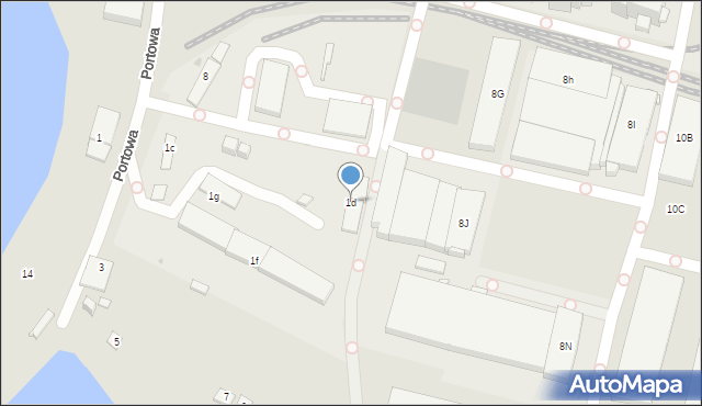 Bydgoszcz, Portowa, 1d, mapa Bydgoszczy